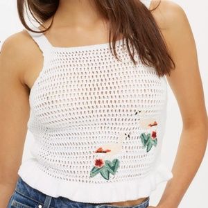 NWOT✨Topshop Flamingo Stitchy Knitted Vest Top